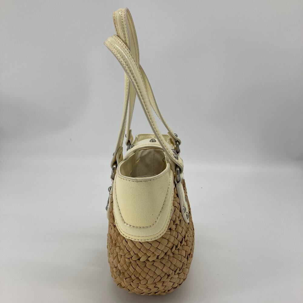 Michael Kors, brown basket weave, patten leather trim - Picture 2 of 11